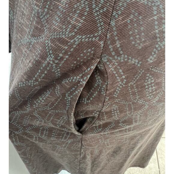 Toad & Co Brown and Blue V-Neck Sleeveless MIDI Wrap Dress Size Medium - Picture 5 of 9